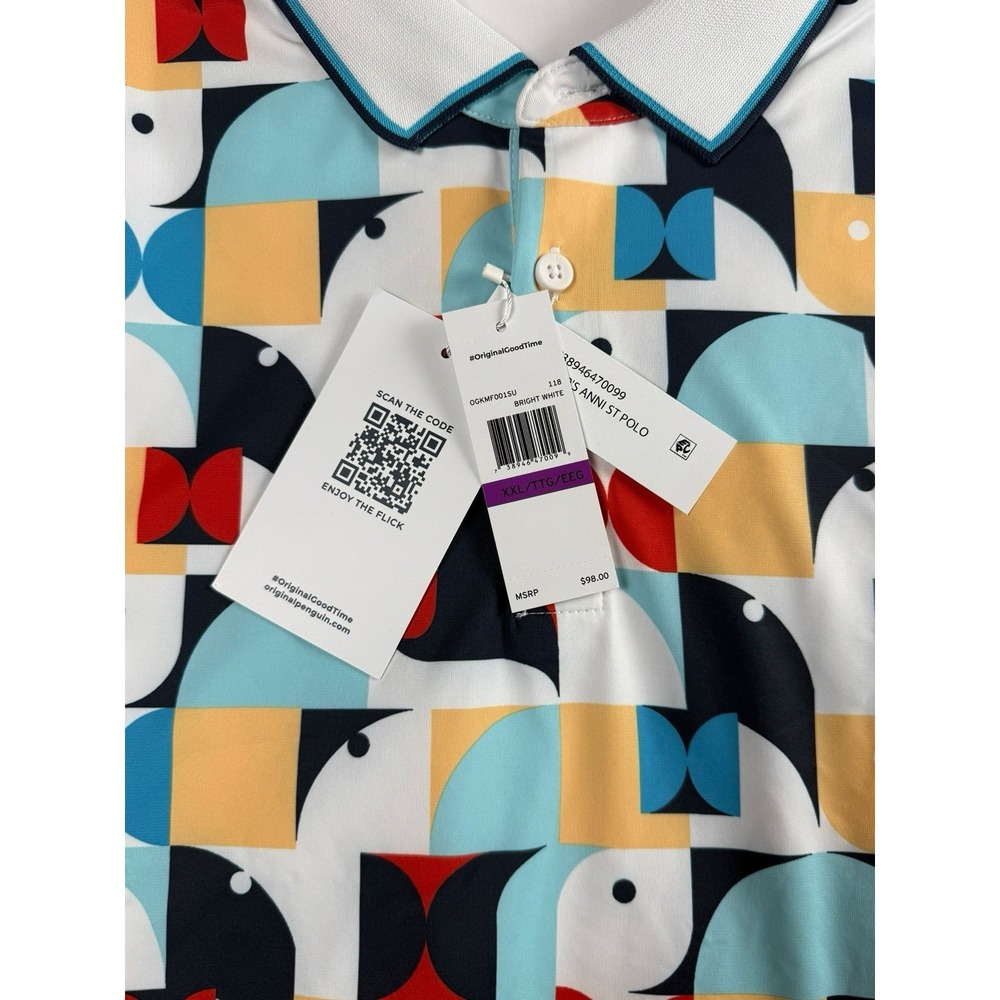 ORIGINAL PENGUIN XXL OGKMF001SU Golf Polo Shirt 70th Anniversary Stretch NWT - Picture 11 of 13